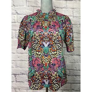 Adorable J. Crew Fairycore/Cottagecore Printed Blouse made with Liberty Fabric